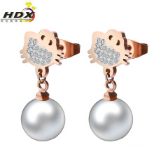 Pendientes de la perla de la manera de la joyería del acero inoxidable (hdx1125)